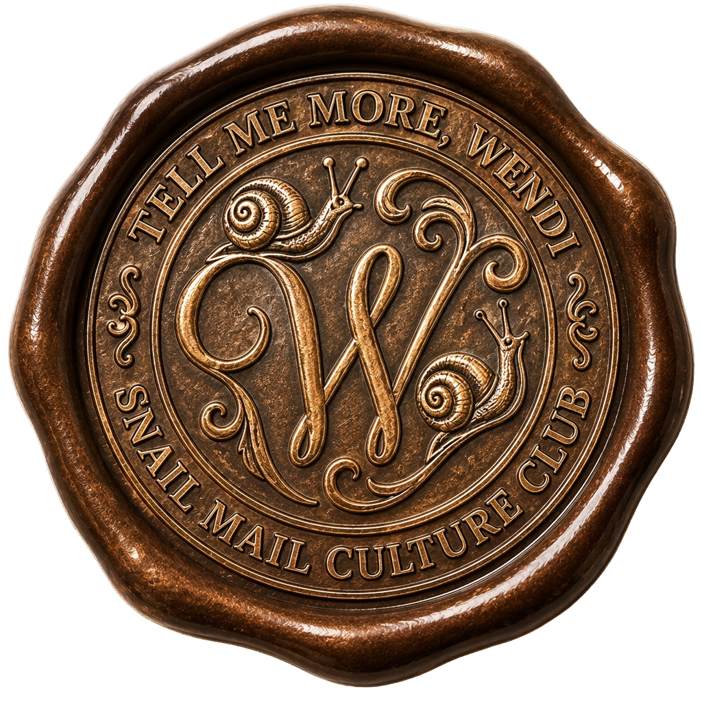 Tell Me More, Wendi — Snail Mail Culture Club wax seal
